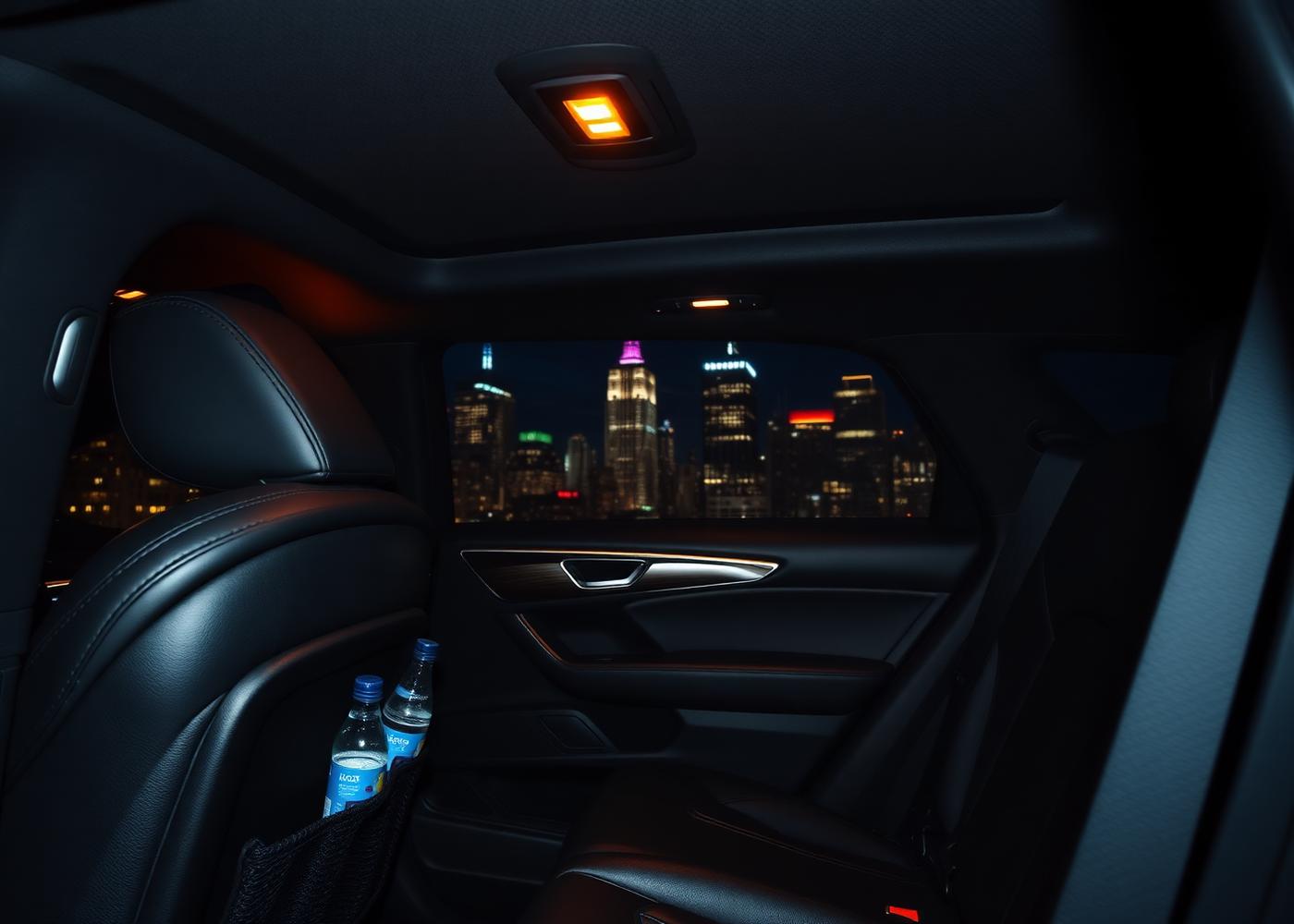 Interior of a black luxury SUV